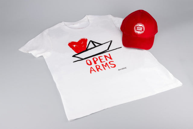 Pack produit T-shirt et casquette Andreu Buenafuente x Open Arms