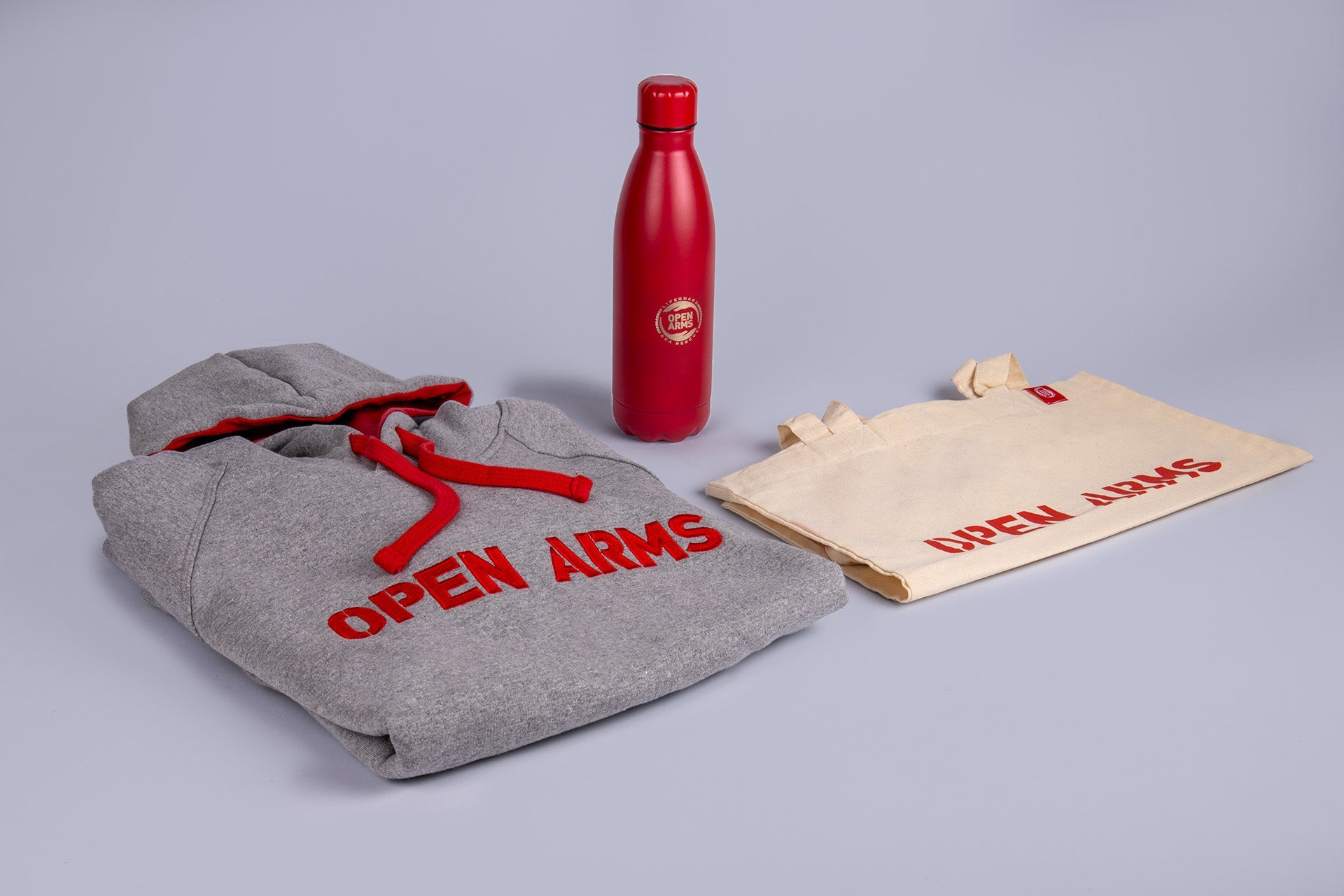 Pack de produits Lifeguard avec sweat-shirt, sac fourre-tout et bouteille Open Arms