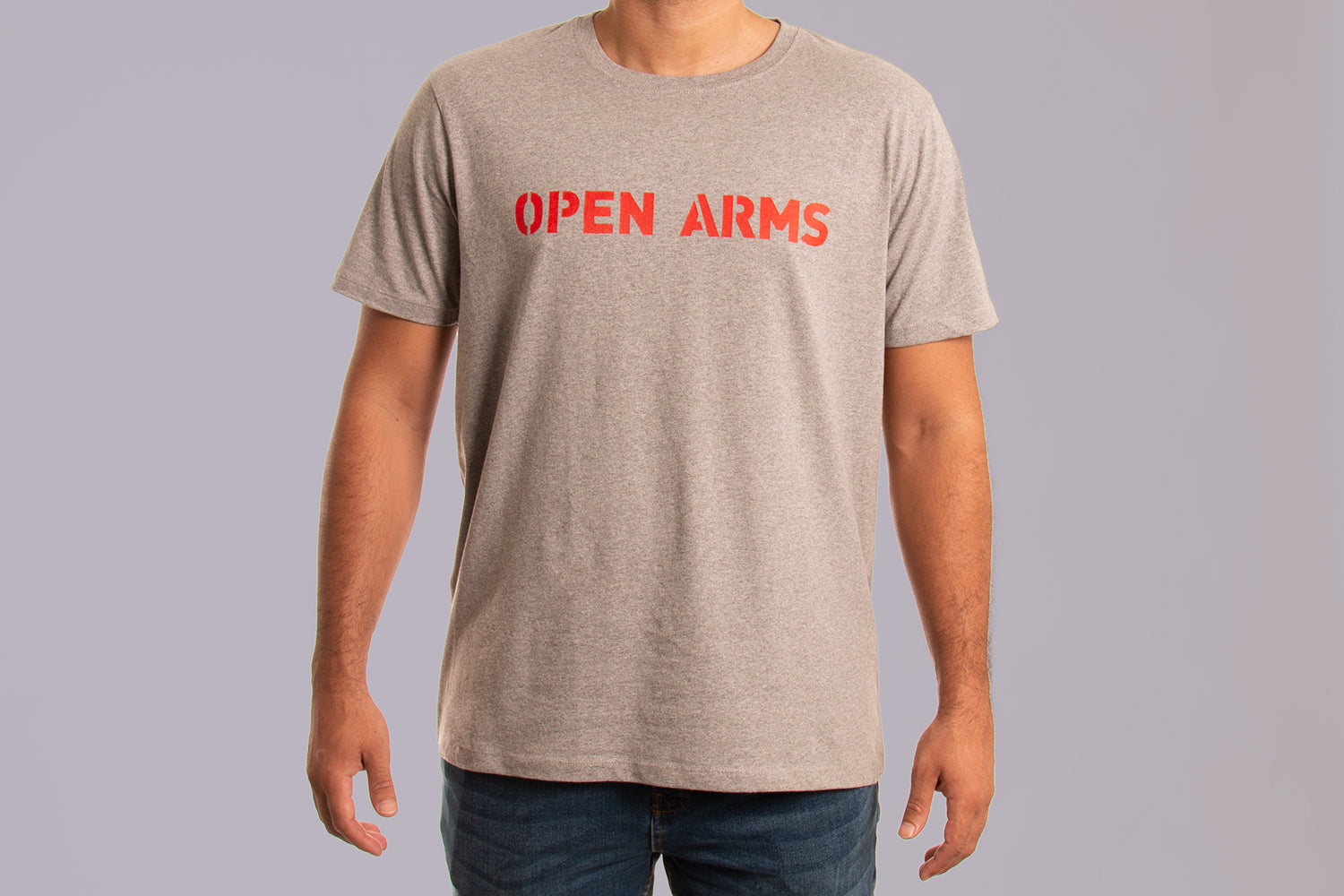 Pack produit : T-shirt gris et pin's Open Arms