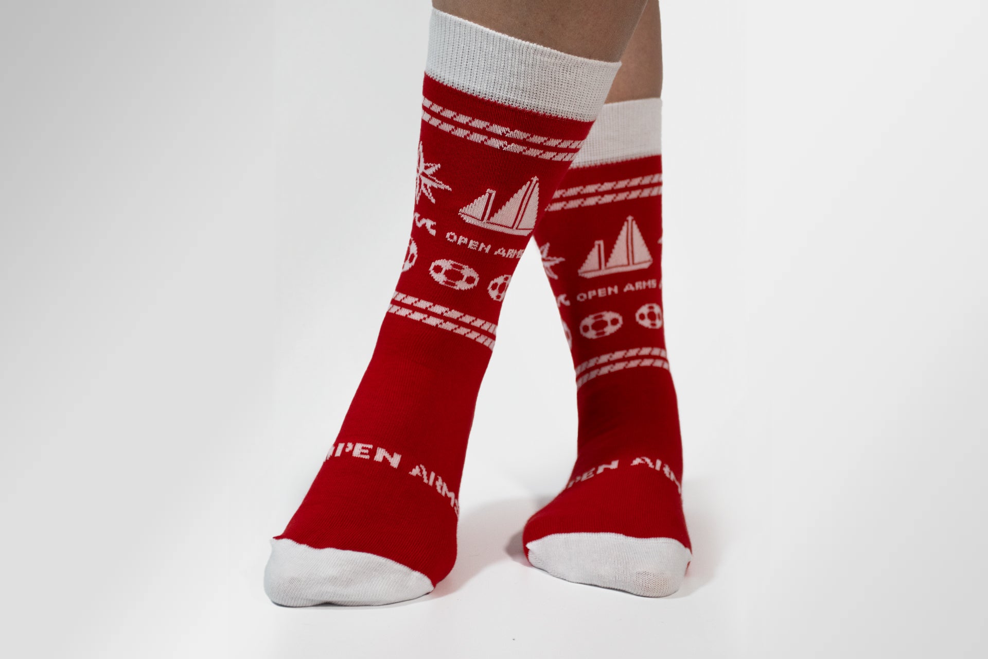 Open Arms christmas socks